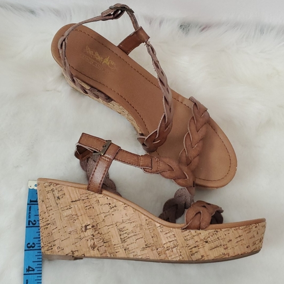 Coach and Four cork sandals brown strap leather strips women size 9M - Picture 11 of 12